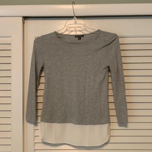 J crew gray 3/4 sleeve shirt